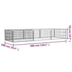 Vidaxl Pasja ograda z 8 paneli črna 100x50 cm prašno barvano jeklo