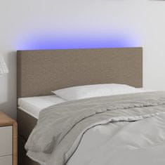Vidaxl LED posteljno vzglavje taupe 80x5x78/88 cm blago