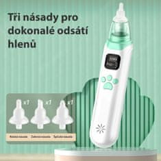 MERICARE KA1001 Otroški električni aspirator sluzi, zelo tih, močno sesanje, pomirjujoča glasba, LCD zaslon, USB polnjenje