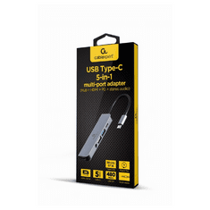 CABLEXPERT Adapter USB-C 5-v-1 USB, HDMI, PD + audio