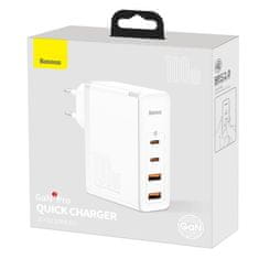 BASEUS GaN2 Pro USB USB-C QC PD hitri polnilec 100W bela