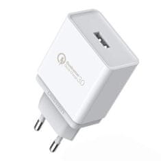 Ugreen Hitro polnjenje Quick Charge 3.0 18W 3A USB hitri polnilec bele barve