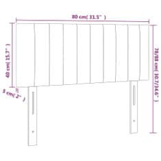 Vidaxl LED posteljno vzglavje modro 80x5x78/88 cm blago