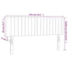 Vidaxl LED posteljno vzglavje svetlo sivo 144x5x78/88 cm blago