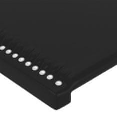 Vidaxl LED posteljno vzglavje črno 93x16x78/88 cm umetno usnje