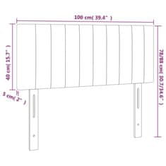 Vidaxl LED posteljno vzglavje temno sivo 100x5x78/88 cm blago