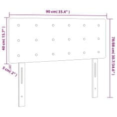 Vidaxl LED posteljno vzglavje temno sivo 90x5x78/88 cm blago