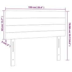 Vidaxl LED posteljno vzglavje krem 100x5x78/88 cm blago