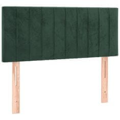Vidaxl Box spring postelja z vzmetnico temno zelena 100x200 cm žamet