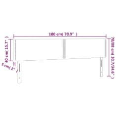 Vidaxl LED posteljno vzglavje krem 180x5x78/88 cm blago