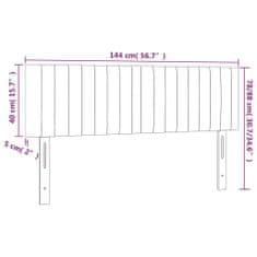 Vidaxl LED posteljno vzglavje črno 144x5x78/88 cm blago