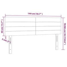 Vidaxl LED posteljno vzglavje modro 144x5x78/88 cm blago