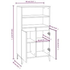 Vidaxl Visoka omara Črna 60x36x110 cm inženirski les