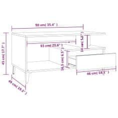 Vidaxl Klubska mizica betonsko siva 90x49x45 cm inženirski les