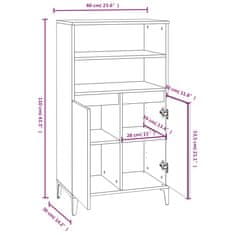 Vidaxl Visoka omara rjavi hrast 60x36x110 cm inženirski les