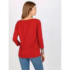 Ex moda Ženska bluza z izrezom PAULA rdeča EM-BZ-ES-21-609.10X_393190 Univerzalni