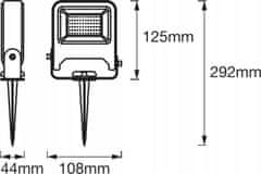 LEDVANCE Reflektor LED svetilka 10W 800lm 3000K Topla bela IP65 Siva GARDEN Flood Endura Drivable