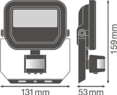 LEDVANCE Reflektor LED svetilka 10W 1100lm 3000K Topla bela IP65 s senzorjem gibanja in somraka Floodlight 