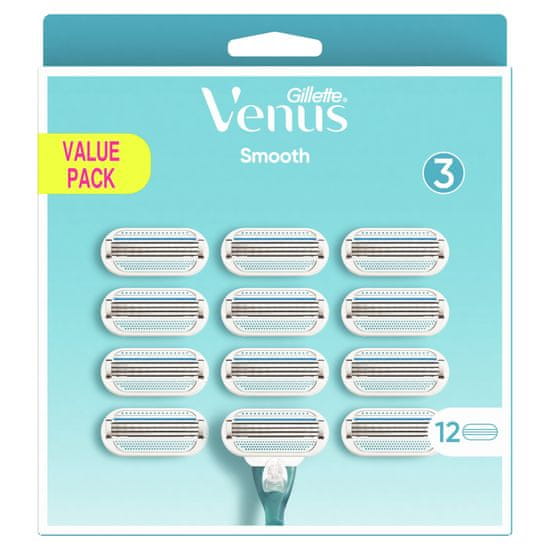 Gillette Venus Smooth nadomestne brivne glave, 12 kos