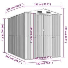 Vidaxl Vrtna lopa zelena 192x274x223 cm pocinkano jeklo