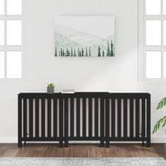 Vidaxl Pokrov za radiator črn 210x21x85 cm trdna borovina