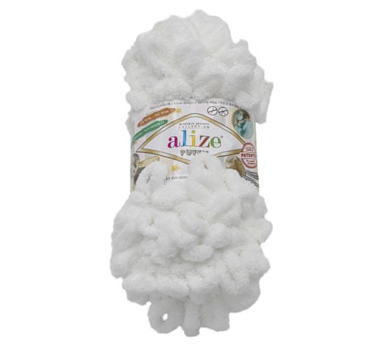 Alize PUFFY preja - 100 g / 9 m - bela