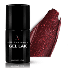 Juliana Nails Gel Lak My Xmas Love rdeča z bleščicami No.976 6ml