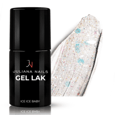 Juliana Nails Gel Lak Ice Ice Baby bela z bleščicami No.963 6ml