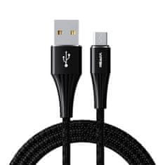 slomart Kabel USB-Micro USB A01, 3A, 1,2 m, pleten (črn)