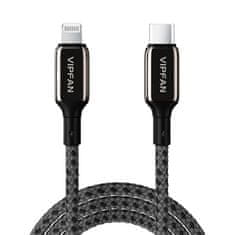 Vipfan Kabel USB-C z Lightning VFAN P03 1,5 m, Power Delivery (črn)