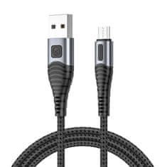 Vipfan Kabel USB-Micro USB VFAN X10, 3A, 1,2 m, pleten (črn)