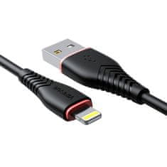 Vipfan Kabel USB na Lightning VFAN Anti-Break X01, 3A, 1m (črn)