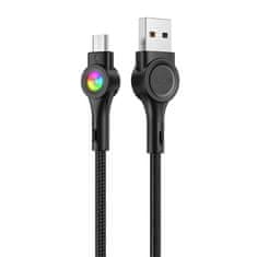 Vipfan Kabel USB-Micro USB VFAN Colorful X08, 3A, 1,2 m (črn)