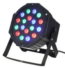 aptel Disko PAR LCD 18 RGB LED reflektor DMX in delovanje na zvok 18W