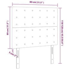 Vidaxl LED posteljno vzglavje svetlo sivo 80x5x118/128 cm žamet