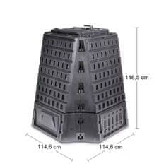 nabbi Vrtni kompostnik IKBI900C 900 l - črn