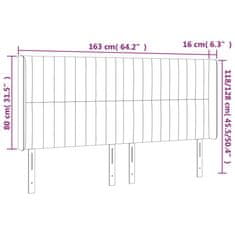 Vidaxl LED posteljno vzglavje črno 163x16x118/128 cm žamet