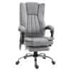Ogrevan masažni pisarniški stol, nastavljiva višina in nagib, naslon za noge zložljivo, 62x67x113- 120 cm, siva
