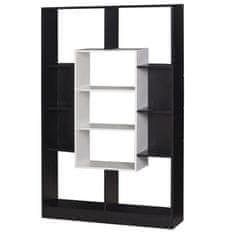 HOMCOM stenska knjižna omara, sodoben dizajn iz črnega in belega lesa, za dom, pisarno, 95x22x150cm