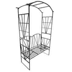 OUTSUNNY vrtna klop za 2 osebi s kovinsko pergolo 115 x 59 x 203 cm črna