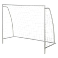 HOMCOM nogometni gol za otroke in odrasle z mrežo in ponjavo 2 gola, izdelan iz belega železa,
180x62x121cm
