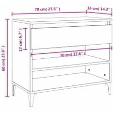 Vidaxl Omarica za čevlje dimljeni hrast 70x36x60 cm inženirski les