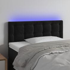 Vidaxl LED posteljno vzglavje črno 90x5x78/88 cm žamet