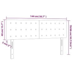 Vidaxl LED posteljno vzglavje roza 144x5x78/88 cm žamet