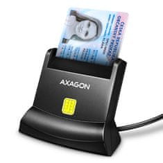 AXAGON CRE-SM4N, USB-A StandReader kontaktni bralnik kartic Pametna kartica (eObčanka), kabel 1,3 m