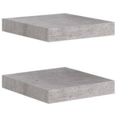 Vidaxl Stenske police 2 kosa betonsko sive 23x23,5x3,8 cm MDF