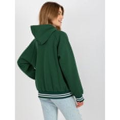 RELEVANCE Ženski pulover s kapuco in našitkom PAMELLA temno zelen RV-BL-8372.04P_392777 Univerzalni