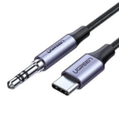 Ugreen AV143 kabel mini jack 3,5 mm AUX do USB-C, 1 m (siv)