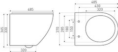 KERRA Wc školjka DELOS črna pol mat Rimless z desko soft close