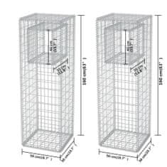 Vidaxl Gabion stebriček / korito za rastline 2 kosa jeklo 50x50x160 cm